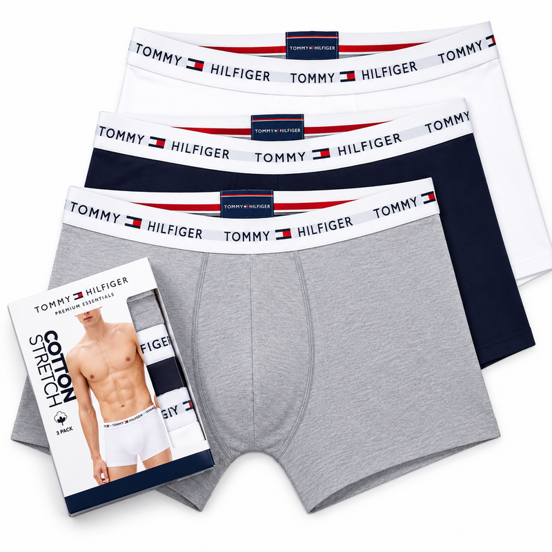 TH BOXER PANTS PACK OF THREE COTTON STRETCH