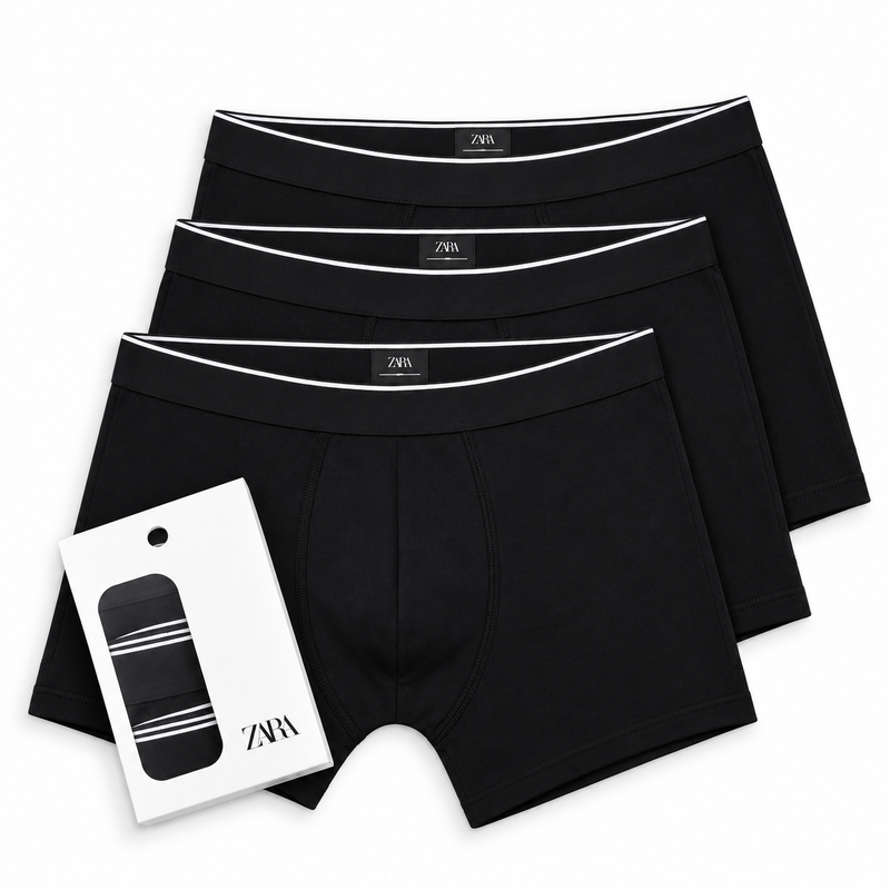 ZR BOXER PANTS PACK OF THREE COTTON STRETCH;;
