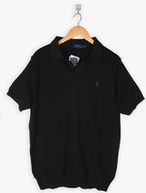 RL MESH POLO BLACK