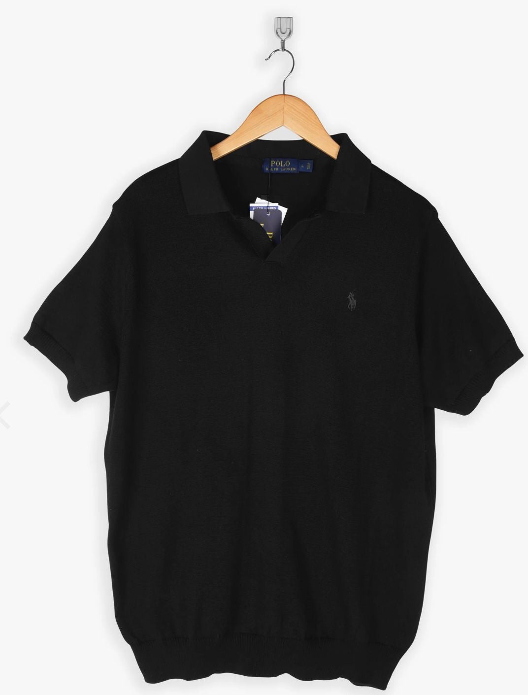 RL MESH POLO BLACK