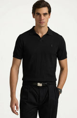 RL MESH POLO BLACK