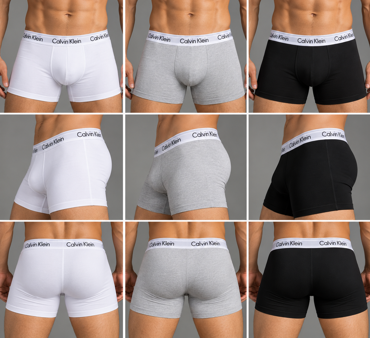 CK MODERN STRUCTURE BOXER PANTS PACK OF THREE COTTON STRETCH ;;