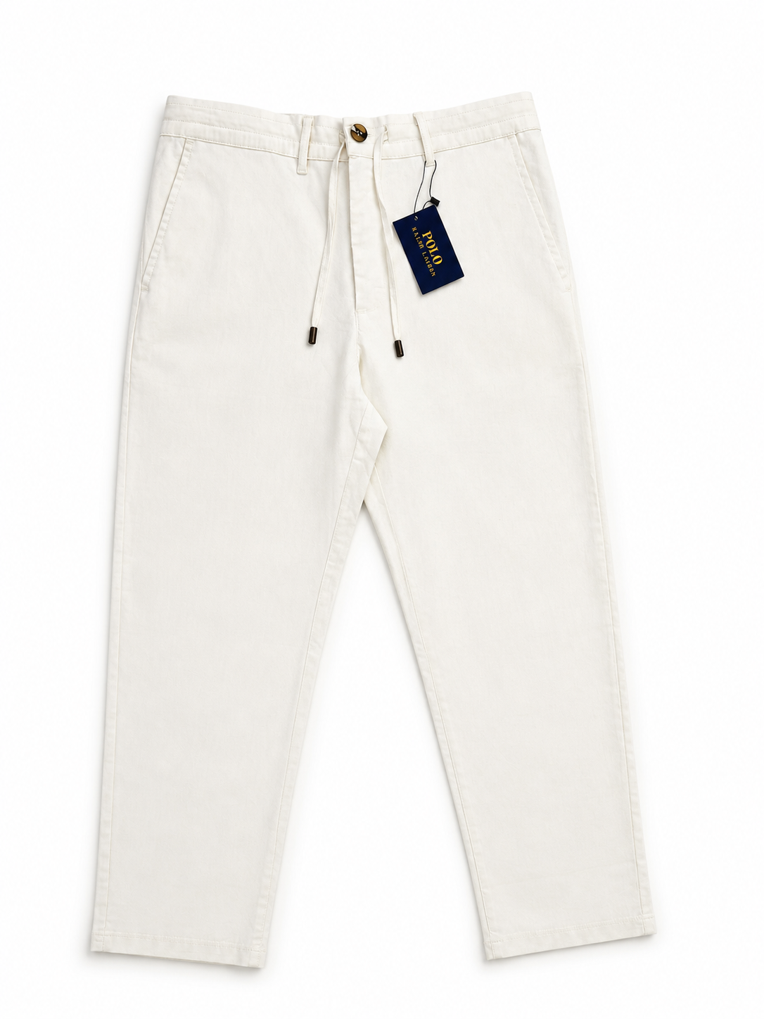 RL WHITE OPEN BOTTOM PANTS