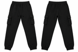 BOOHOOMAN BLACK CARGO TROUSER