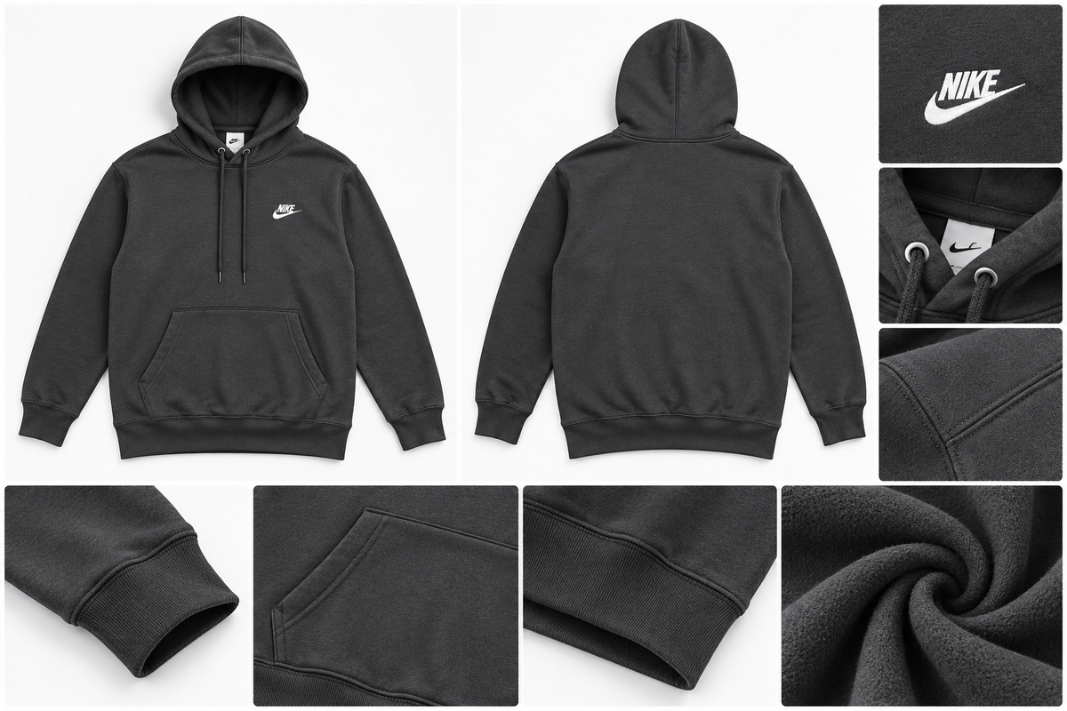 NK BLACK  HOODIE SIDE LOGO