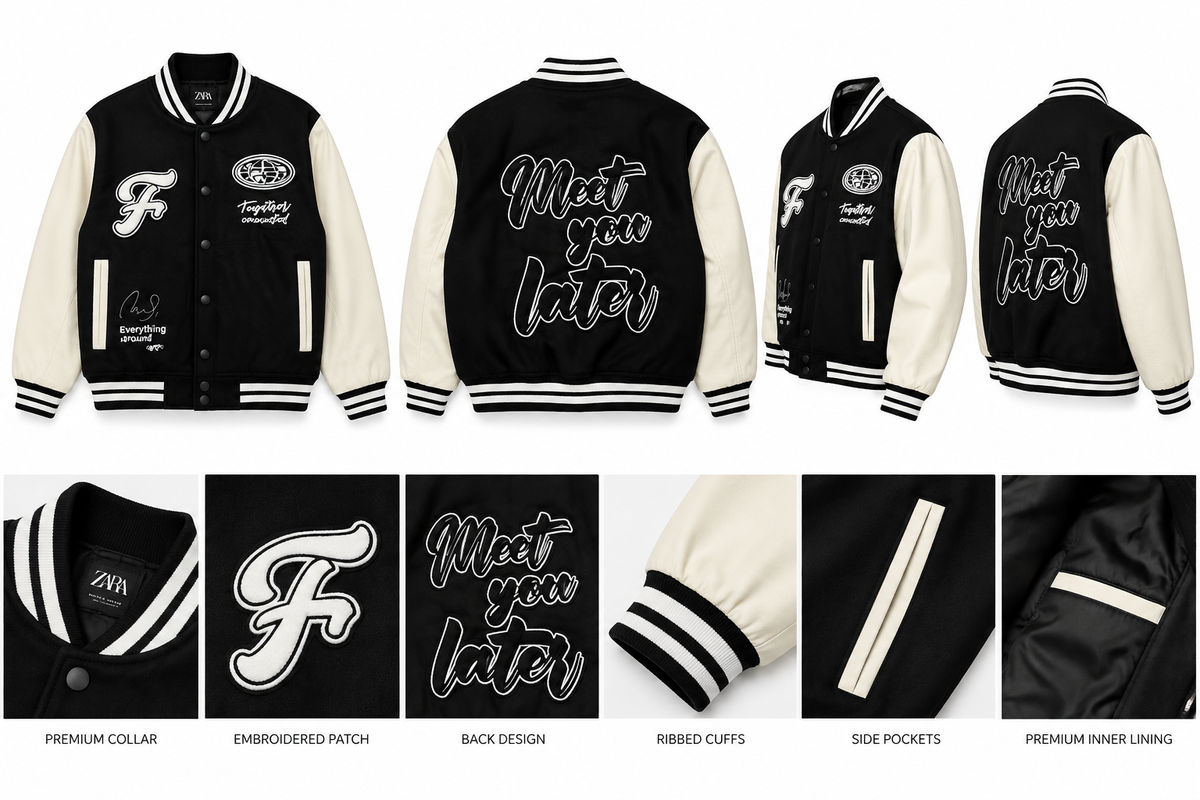 ZR BLACK WITH WHITE STRIPE JACKET