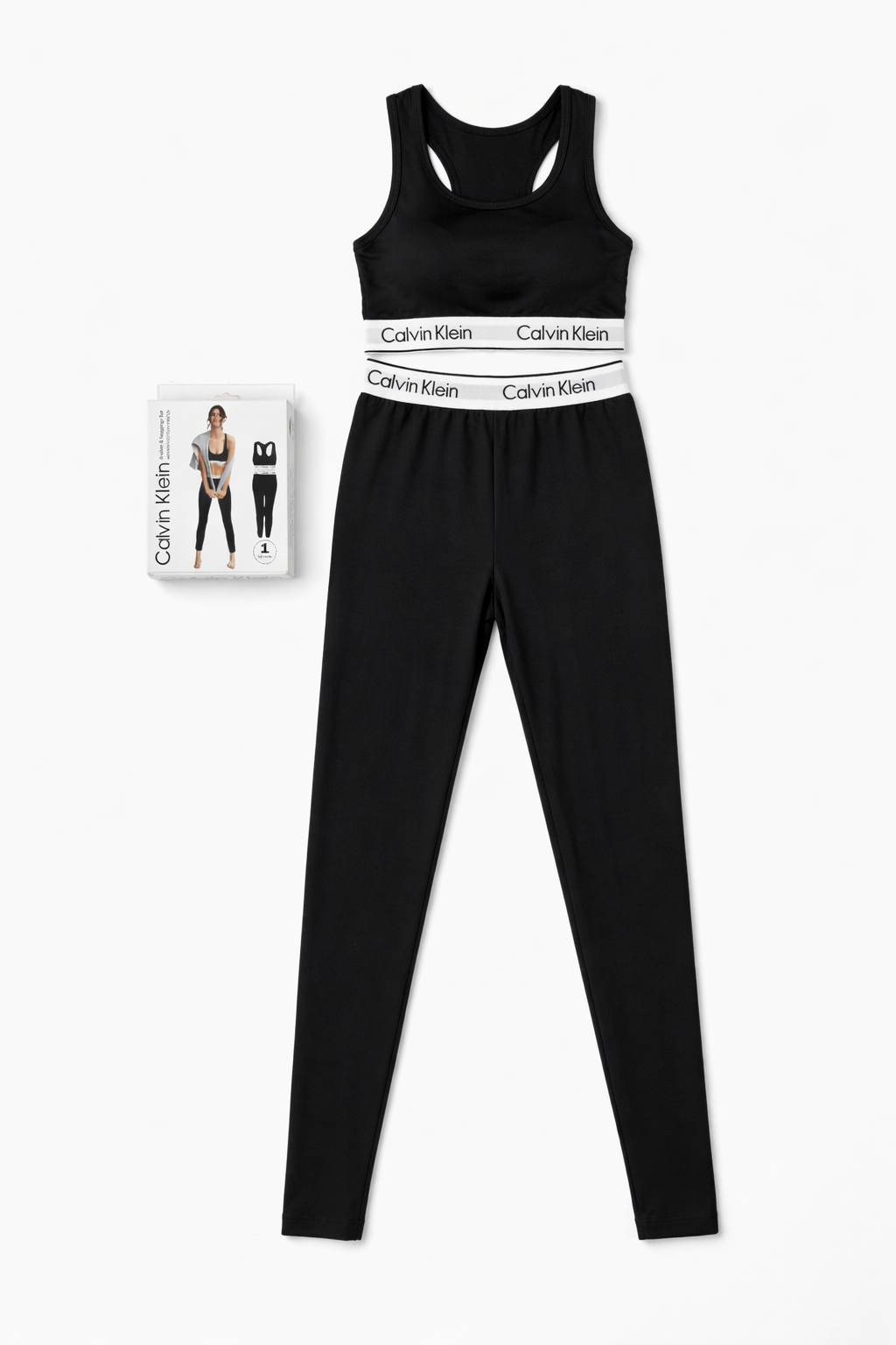 CK WOMEN BLACK BREATHABLE LEGGING SET