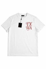 LV WHITE TSHIRTS RED PRINT
