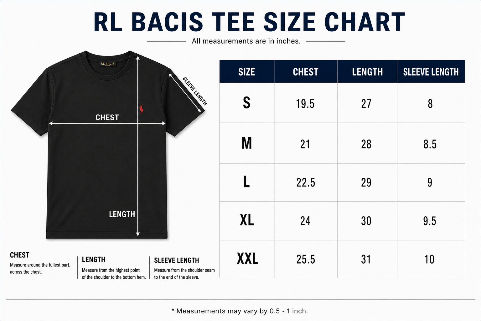 RL NAVY TEE SIDE LOGO