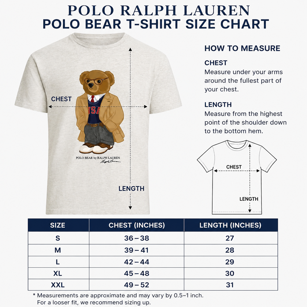 RL WHITE TEE BEAR LOGO
