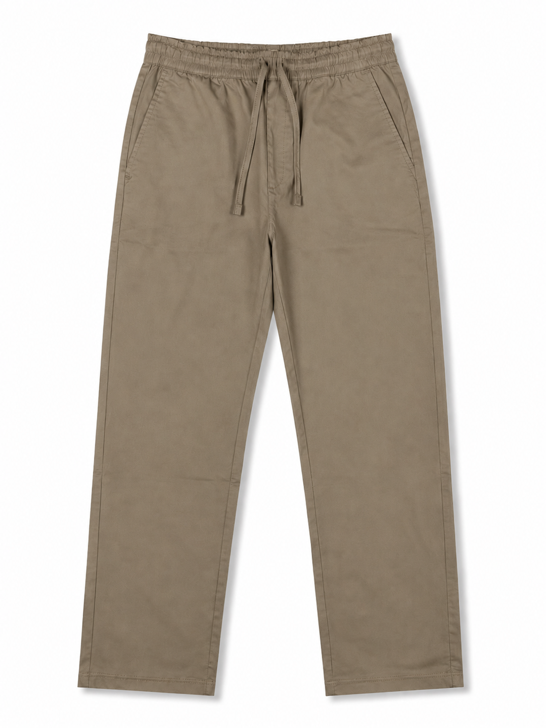 ZRA KHAKI BROWN COTTON STRAIGHT FIT TROUSER