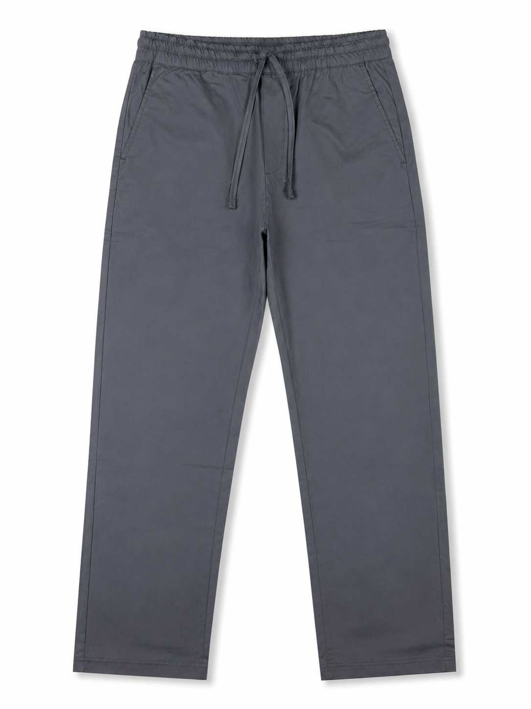 ZRA GREY COTTON STRAIGHT FIT TROUSER