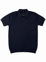 MD DARK NAVY CHEQUERED POLO
