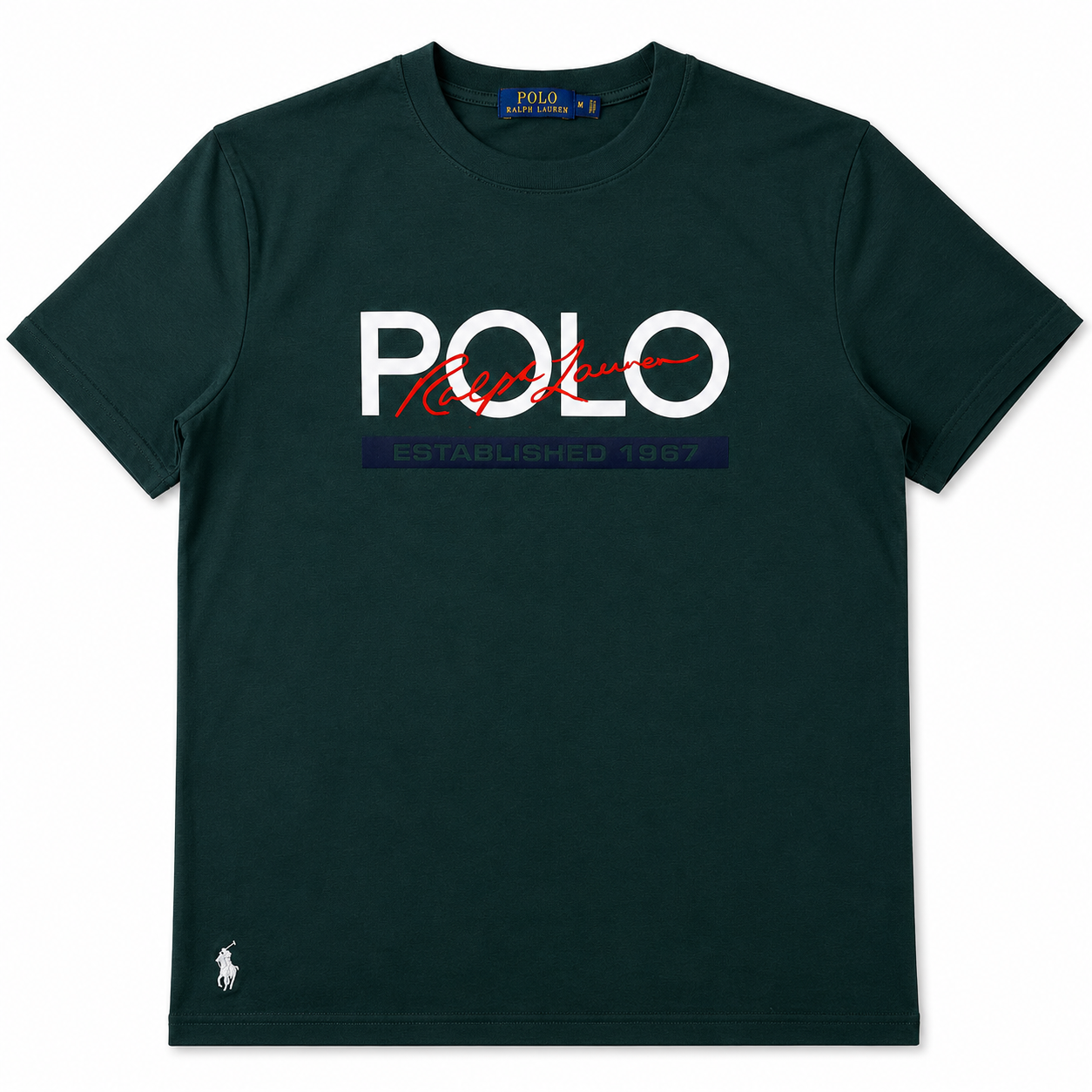 RL SIGNATURE LOGO TEE – DEEP FOREST GREEN