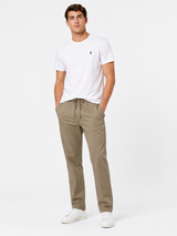 ZRA KHAKI BROWN COTTON STRAIGHT FIT TROUSER