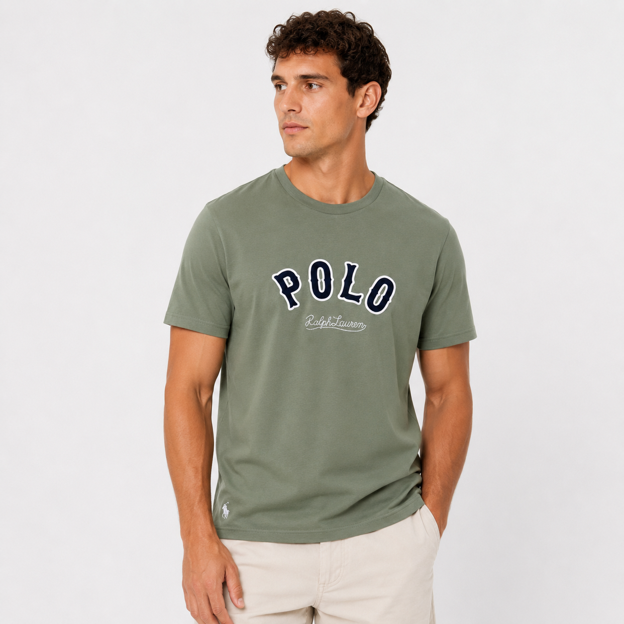 RL HERITAGE EMBROIDERED TEE – SAGE GREEN