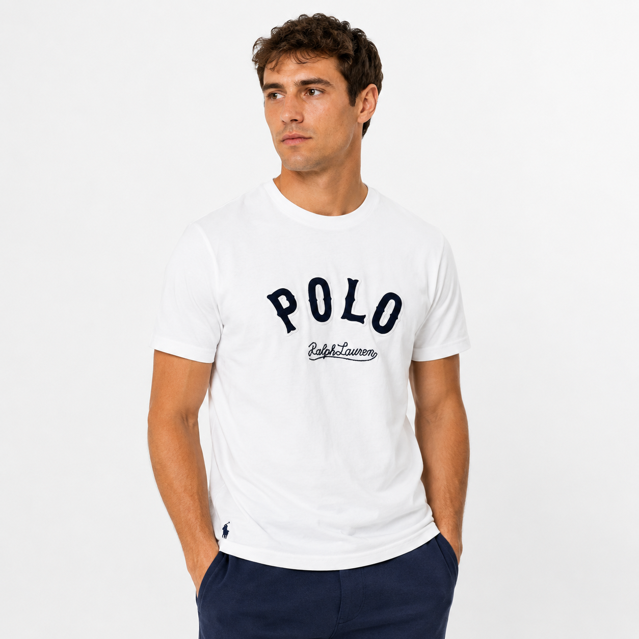 RL HERITAGE EMBROIDERED TEE – WHITE