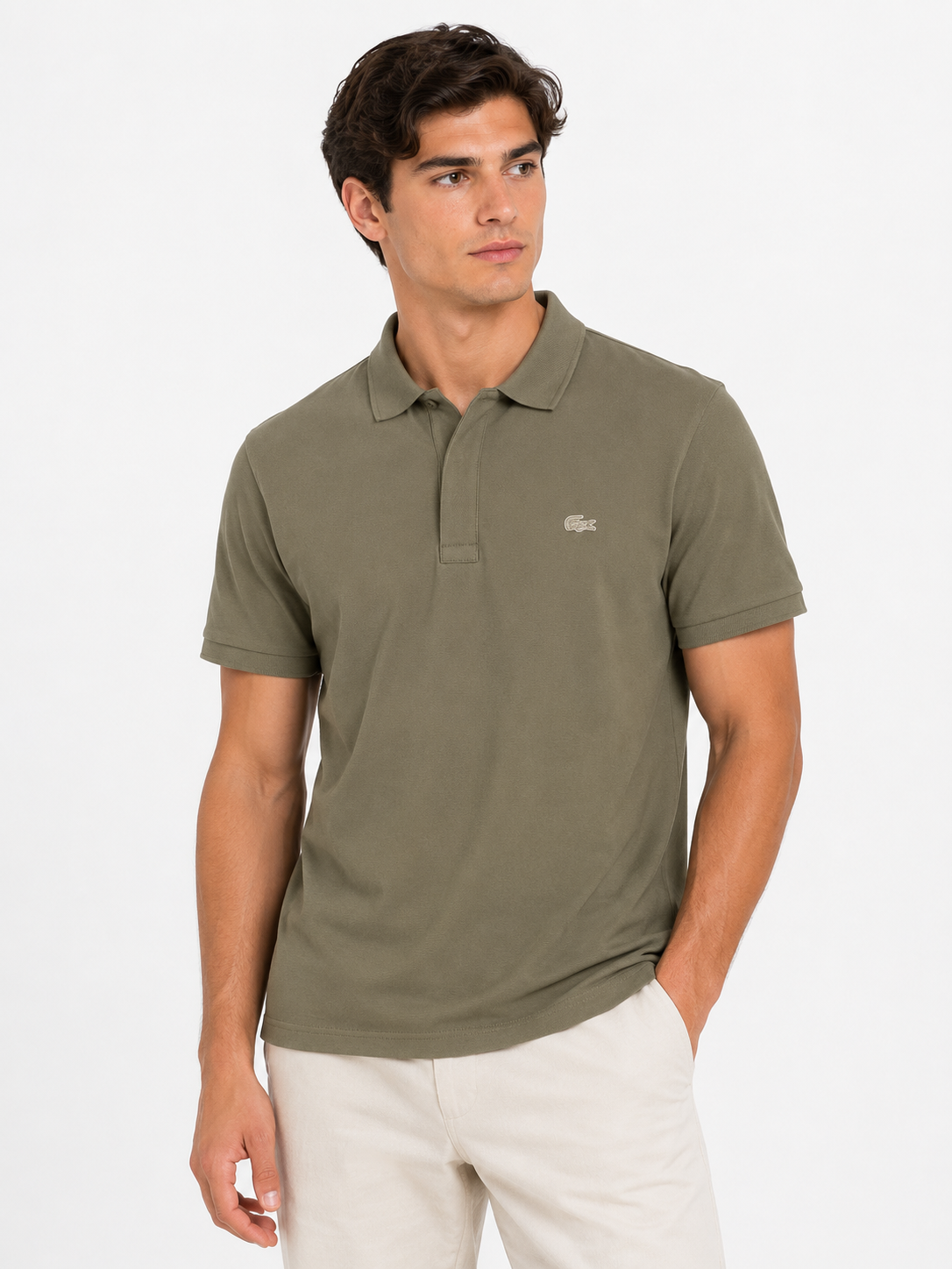 LCST OLIVE PIQUE POLO