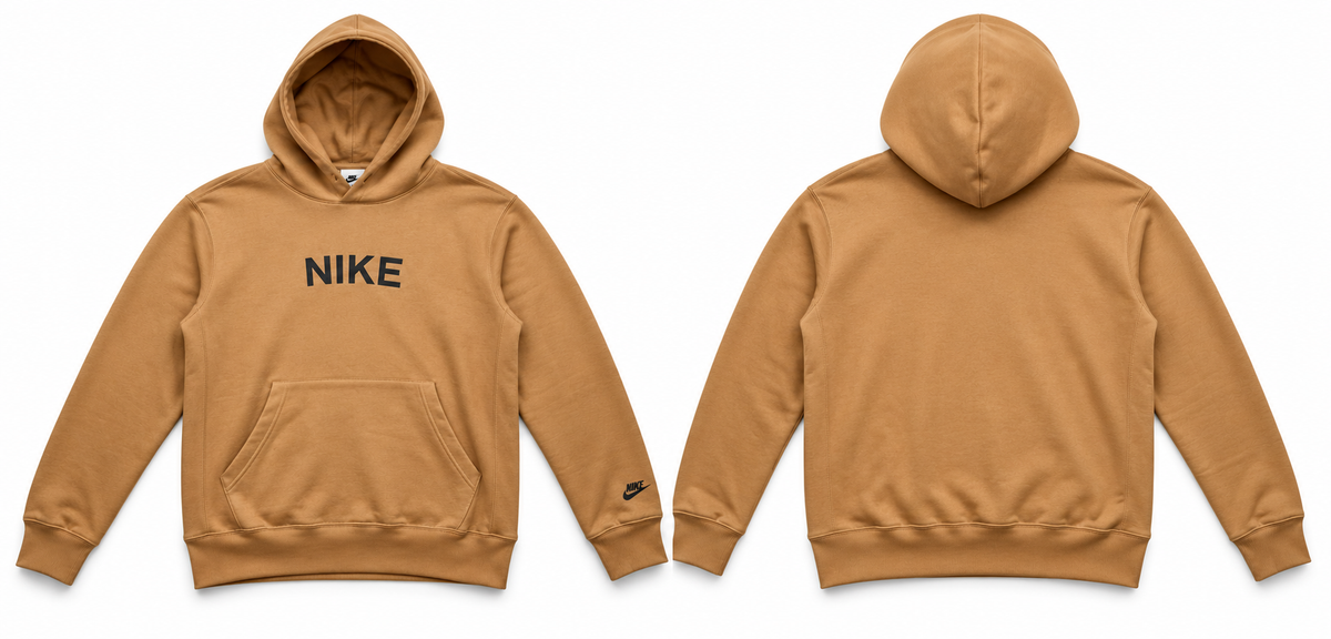 NK BEIGE HOODIE WITH LOGOS
