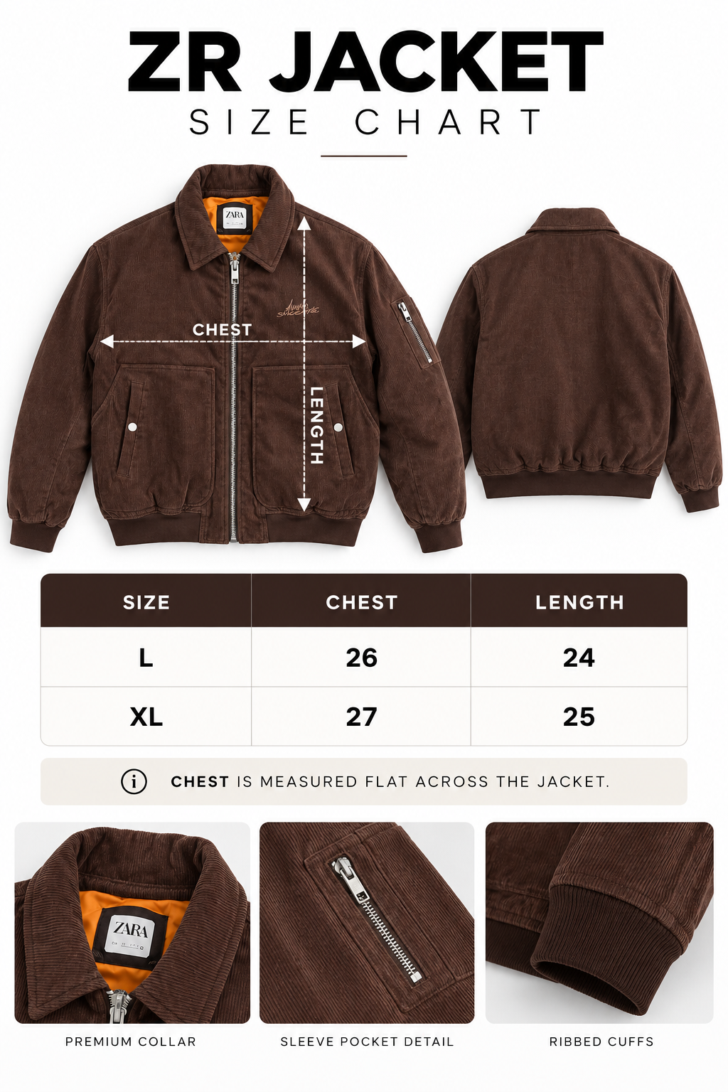 ZR CHOCOLATE BROWN JACKET ۔
