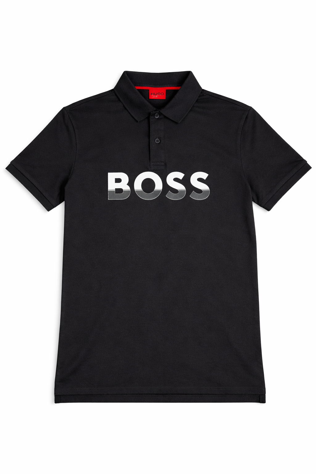 HUGO BLACK POLO SHIRT FRONT LOGO