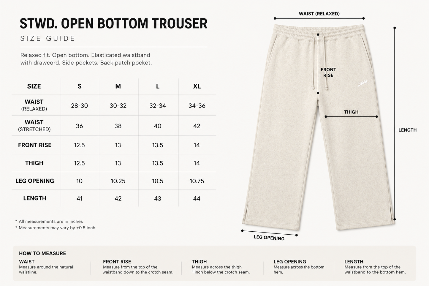STWD OPEN BOTTOM TROUSER