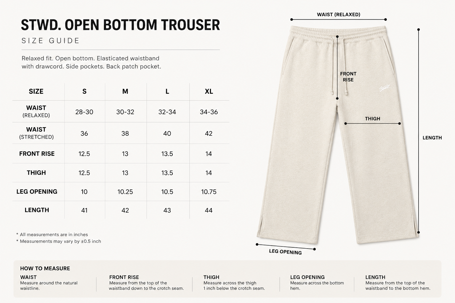 STWD OPEN BOTTOM TROUSER