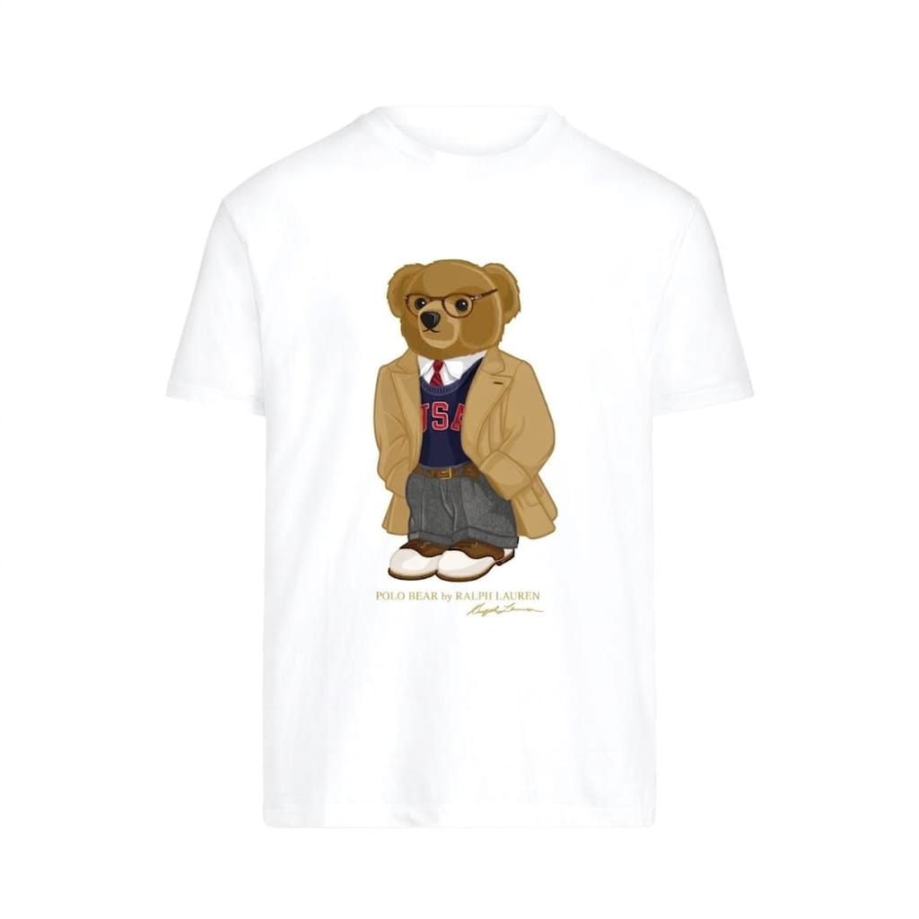 RL WHITE TEE BEAR LOGO