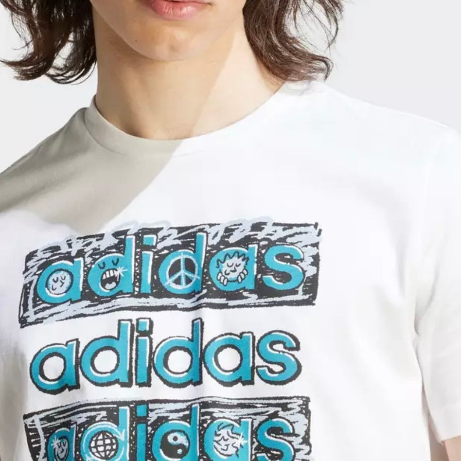 AD WHITE TEE FRONT AD LOGO