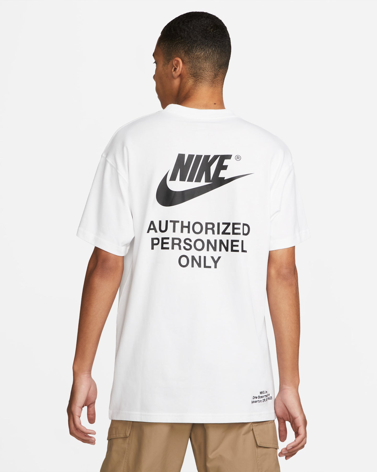 NK WHITE TEE BACK PRINT LOGO