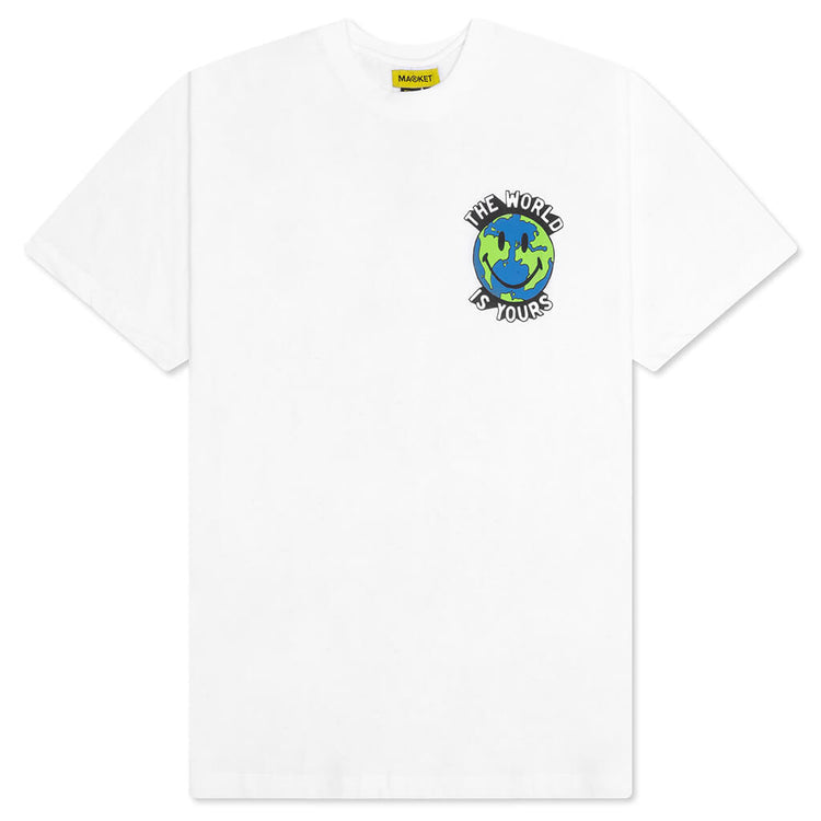 MRKET WHITE TEE WITH BACK LOGO