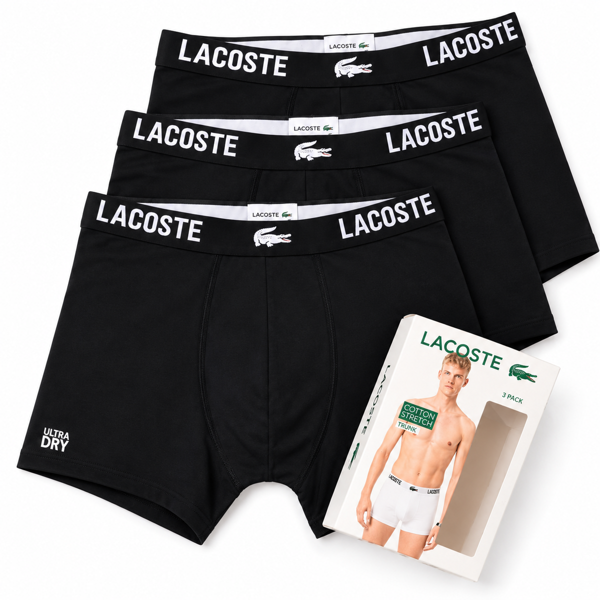 LACT COTTON STRECH TRUNK PACK OF THREE BLACK,