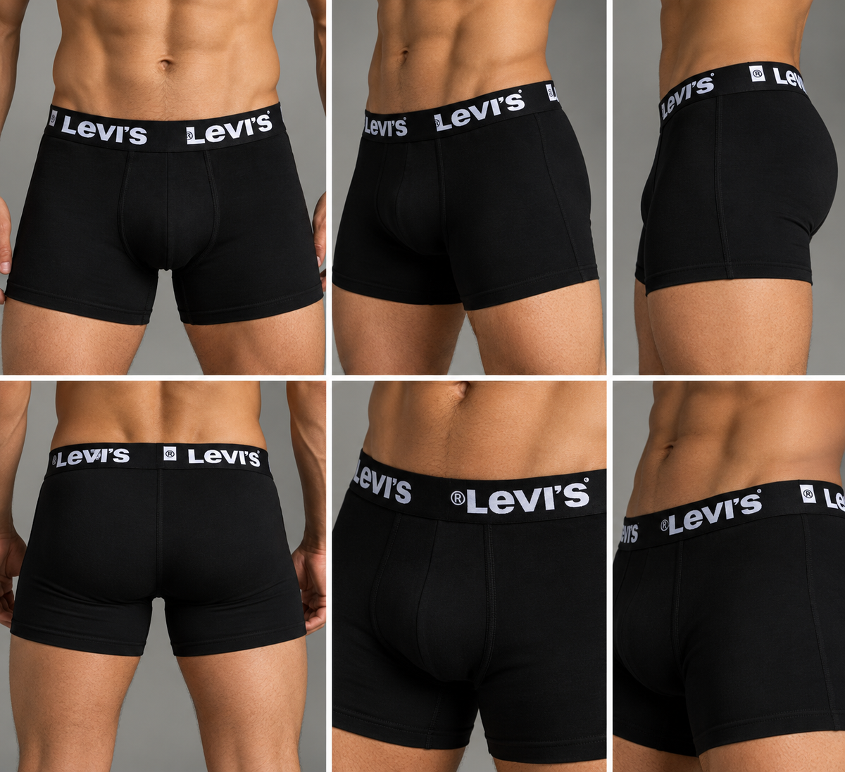 LEVIS ALL BLACK BOXER PACK OF THREE