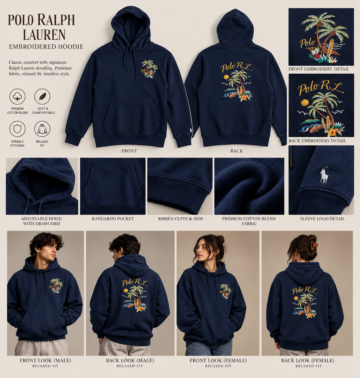 RL EMB HOODIES